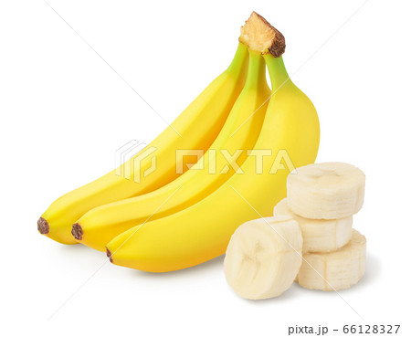 Bunch of bananas isolated on white background with clipping path and full depth of field. Bunch of bananas isolated on white background with clipping path and full depth of field. 66128327