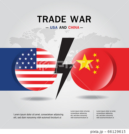 Concept of trade war between USA and China Flag Vector. Concept of trade war between USA and China Flag Vector. 66129615