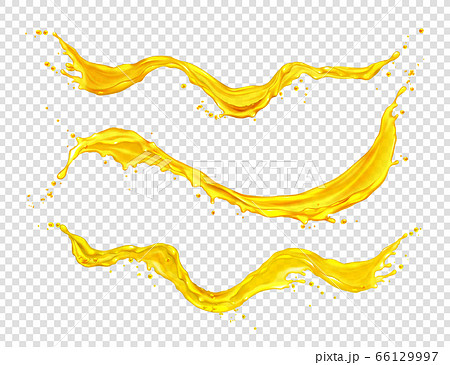 Orange juice splashes, horizontal streams set 66129997