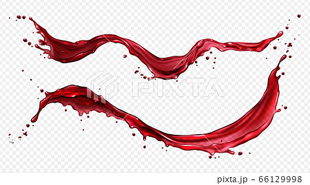 Vector horizontal splash of wine or red juice Vector horizontal splash of wine or red juice 66129998