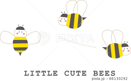 小さな可愛い蜜蜂たちのイラストのイラスト素材