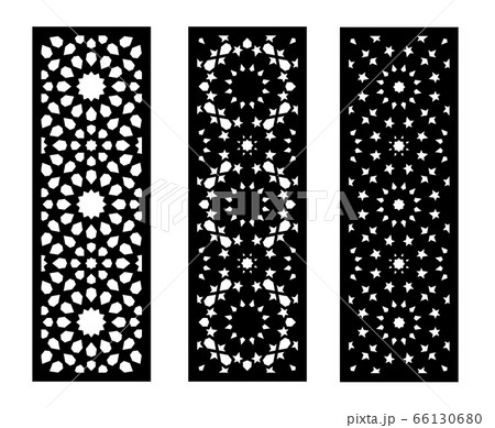 Modern lazer cut vector panel, screen, fence, divider. Cnc decorative pattern, jali design, interior element. Modern lazer cutting template Modern lazer cut vector panel, screen, fence, divider. Cnc decorative pattern, jali design, interior element. Modern lazer cutting template 66130680