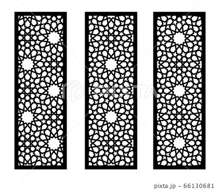Laser cut vector panel, screen, fence, divider. Cnc decorative pattern, interior element. Islamic arabic laser cutting Laser cut vector panel, screen, fence, divider. Cnc decorative pattern, interior element. Islamic arabic laser cutting 66130681