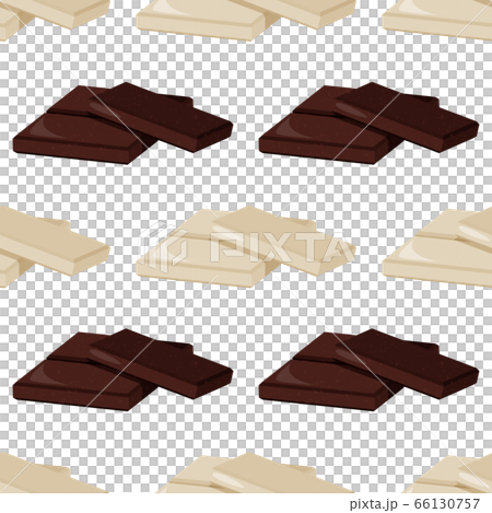 Pieces of dark and white milk chocolate. Seamless pattern. Vector sweet background. 66130757