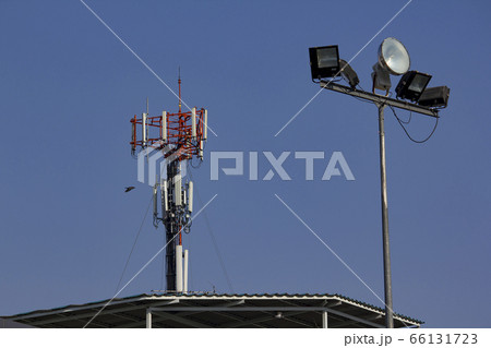 Aetenna is a telephone transmitter installed on the building deck. Aetenna is a telephone transmitter installed on the building deck. 66131723