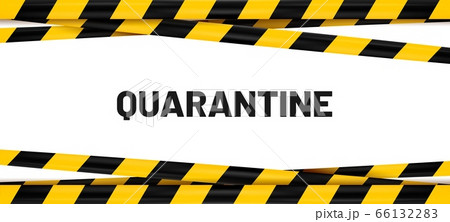 Quarantine banner, yellow tape stripes cross isolation Quarantine banner, yellow tape stripes cross isolation 66132283