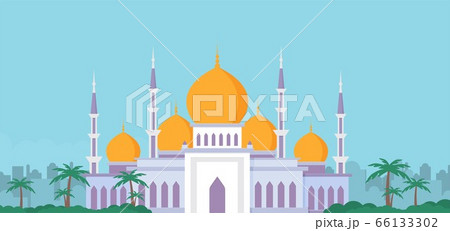 Mosque Building Muslim Religion Flat Vector Mosque Building Muslim Religion Flat Vector 66133302