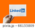 May 12, 2020, Brazil. In this photo illustration the LinkedIn logo is seen on a white sheet of paper. 66133809