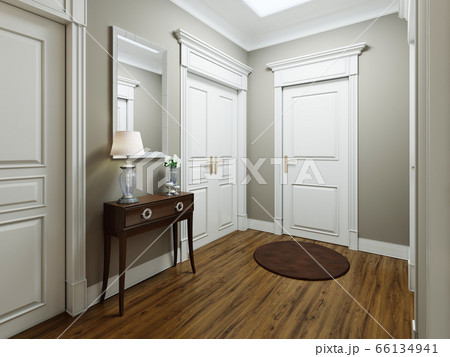 Classic modern hallway corridor interior with 66134941
