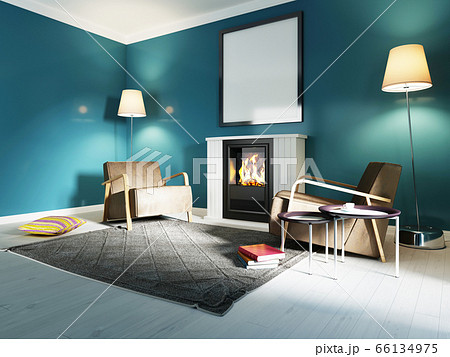 Contemporary lounge area, with two leather 66134975