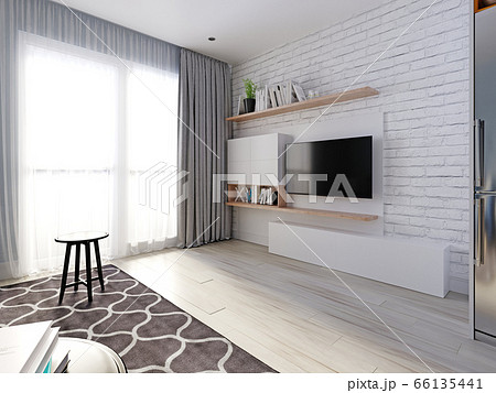 A TV unit, TV wall, TV set, with a TV and 66135441