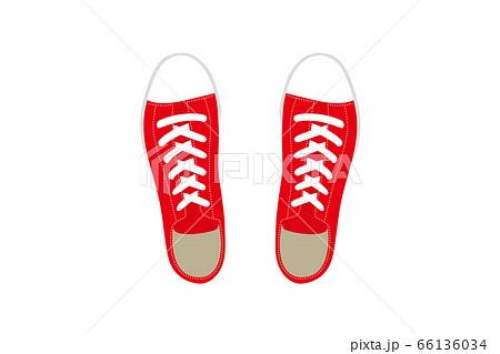 赤のスニーカーのイラストのイラスト素材