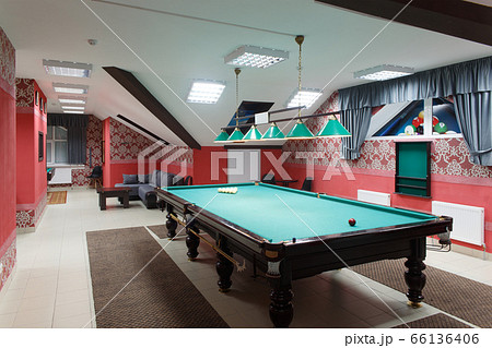 Interior of the billiard club. Interior of the billiard club. 66136406