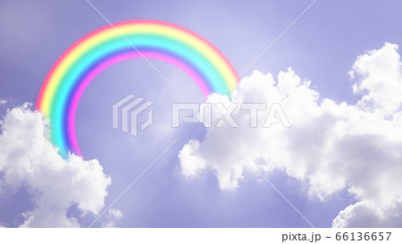 rainbow in cloudy sky 66136657