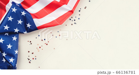 American flag on a gray background. American flag on a gray background. 66136781