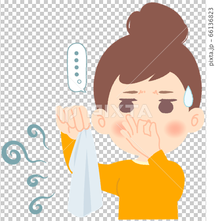 ニオイのする衣類に思わず鼻をつまんで絶句する女性 66136823