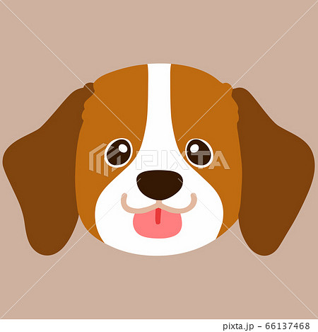 舌を出すビーグルのイラスト　主線なし 66137468