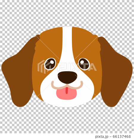 舌を出すビーグルのイラスト　主線なし 66137468