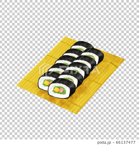 手巻き寿司のイラストのイラスト素材