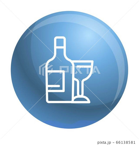 Wine bottle and glass icon, outline style 66138581