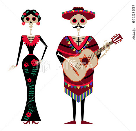 Mexican Day of Dead Decorated Skeleton Couple 66138657