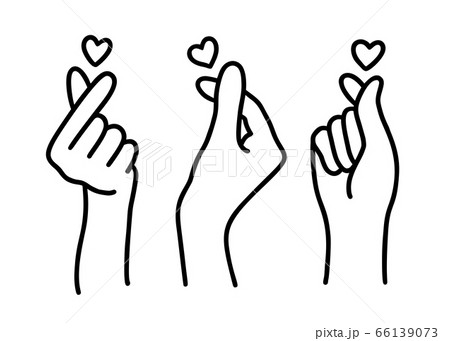 Hand gestures in different poses with hearts set, Finger love symbol.Liner  design template for icon,logo,printing,romantic design elements Vector  illustration.Female hand gestures line art drawing 16625166 Vector Art at  Vecteezy