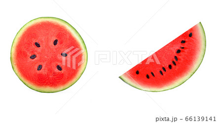A half of fresh watermelon isolated on white background.red fruit high Beta carotene A half of fresh watermelon isolated on white background.red fruit high Beta carotene 66139141