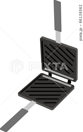 直火用ホットサンドメーカーのイラスト素材