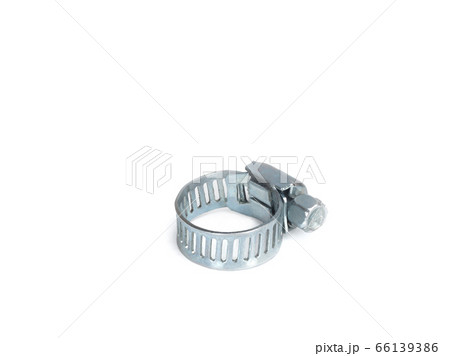 one metal clamp isolated on white background 66139386