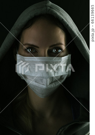 Dark photo of Young handsome man wearing medical 66139665