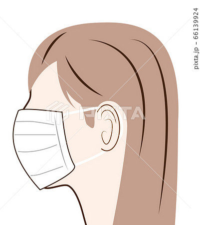 マスク 横顔の女性 マスク 横顔の女性 66139924