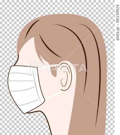 マスク 横顔の女性 マスク 横顔の女性 66139924