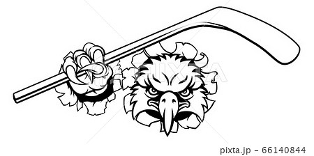 Eagle Ice Hockey Player Animal Sports Mascot 66140844