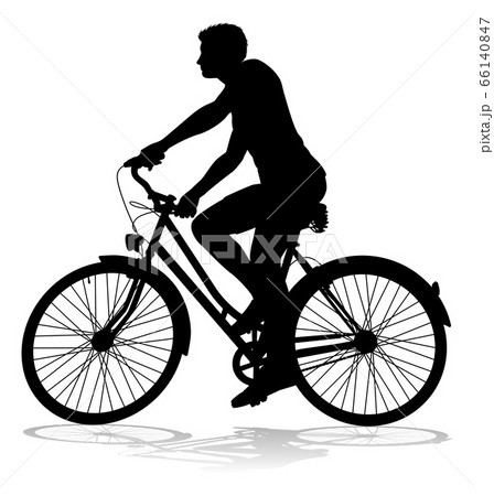 Bike Cyclist Riding Bicycle Silhouette Bike Cyclist Riding Bicycle Silhouette 66140847