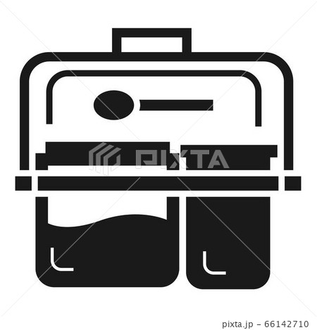 Meal lunch box icon, simple style Meal lunch box icon, simple style 66142710
