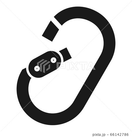 Climbing carabine icon, simple style Climbing carabine icon, simple style 66142786