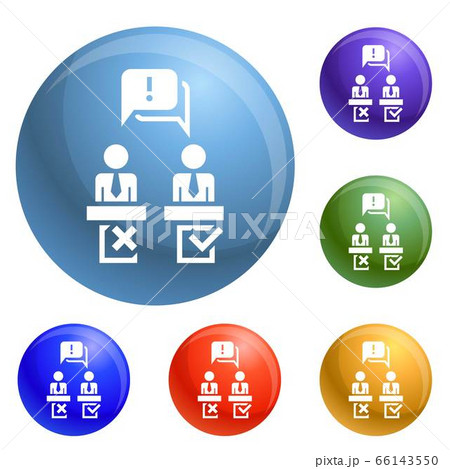 Political debate speech icons set vector Political debate speech icons set vector 66143550