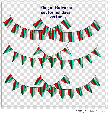 Bright set with flags of Bulgaria. Happy Bulgaria day background. Bright illustration. Bright set with flags of Bulgaria. Happy Bulgaria day background. Bright illustration. 66143875