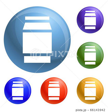 Polycarbonate jar icons set vector 66143942