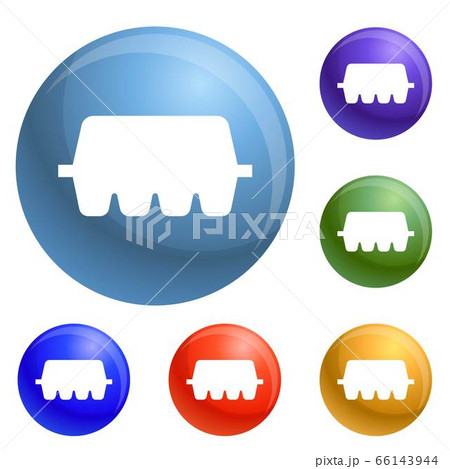 Egg box icons set vector Egg box icons set vector 66143944