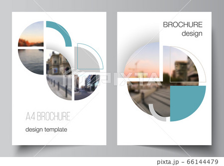 Vector layout of A4 cover mockups design templates for brochure, flyer layout, booklet, cover design, book, brochure cover. Background with circle round banners. Corporate business concept template. Vector layout of A4 cover mockups design templates for brochure, flyer layout, booklet, cover design, book, brochure cover. Background with circle round banners. Corporate business concept template. 66144479