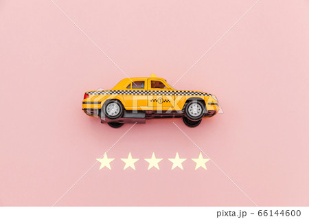 Yellow toy car Taxi Cab and 5 stars rating Yellow toy car Taxi Cab and 5 stars rating 66144600