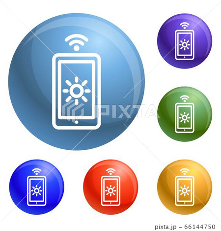Light smart control icons set vector Light smart control icons set vector 66144750