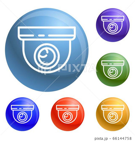 Indoor secyrity camera icons set vector Indoor secyrity camera icons set vector 66144758