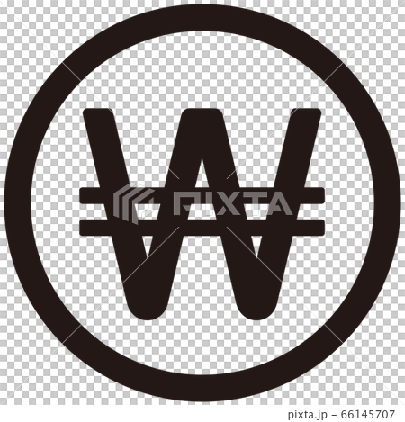 The Korean Won currency symbol 66145707
