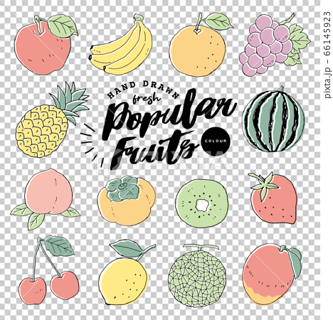 Simple Popular Fruit Handwritten Illustration Stock Illustration
