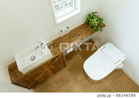 窓のあるおしゃれなトイレ 66146599