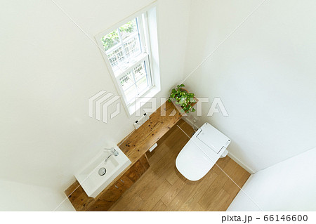 窓のあるおしゃれなトイレ 66146600