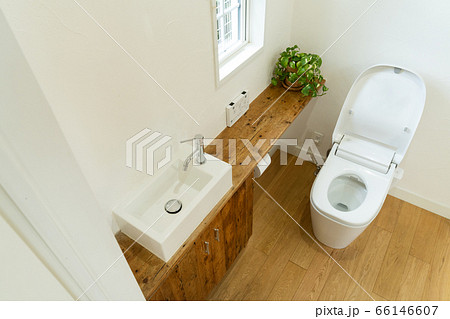 窓のあるおしゃれなトイレ 66146607