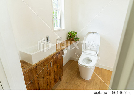 窓のあるおしゃれなトイレ 66146612
